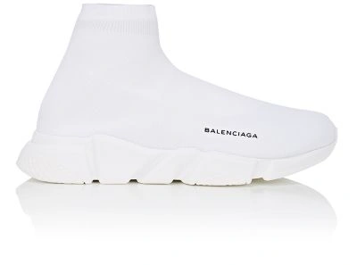 Balenciaga Speed Sock Stretch-knit Sneakers In White
