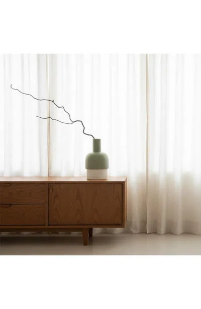 Cloudnola Medium Ceramic Flip Vase In Ivory/olive