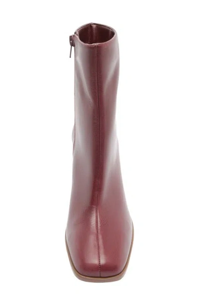 Arezzo Nancy Block Heel Bootie In Fresh Ruby