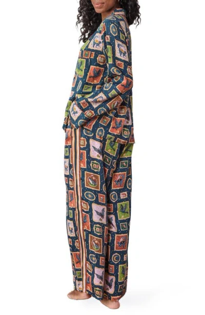 Printfresh Soho Satin Pajamas In Multi