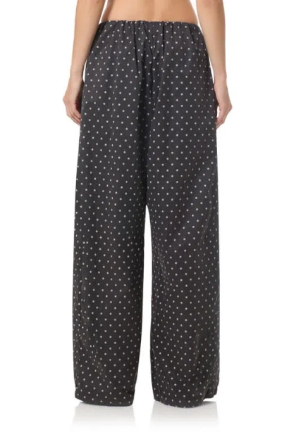 Afrm Micro Dot Wide Leg Pants In Gray