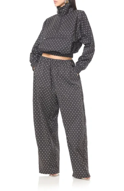 Afrm Micro Dot Wide Leg Pants In Gray