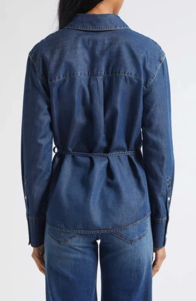Veronica Beard Perezzi Wrap Shirt In Blue