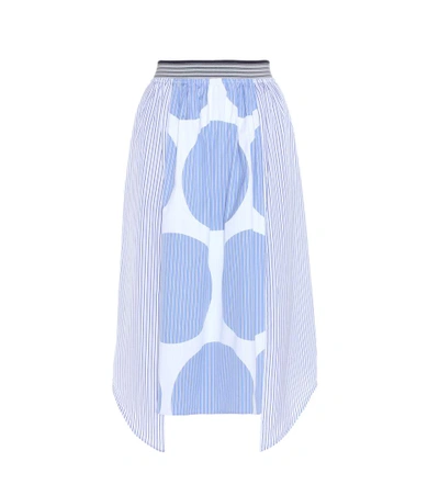 Shop Stella Mccartney Marianna Printed Cotton Midi Skirt In Blue