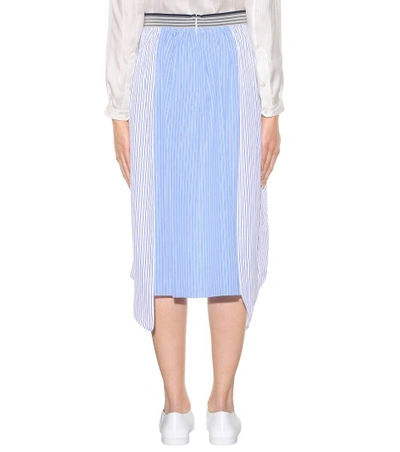 Shop Stella Mccartney Marianna Printed Cotton Midi Skirt In Blue
