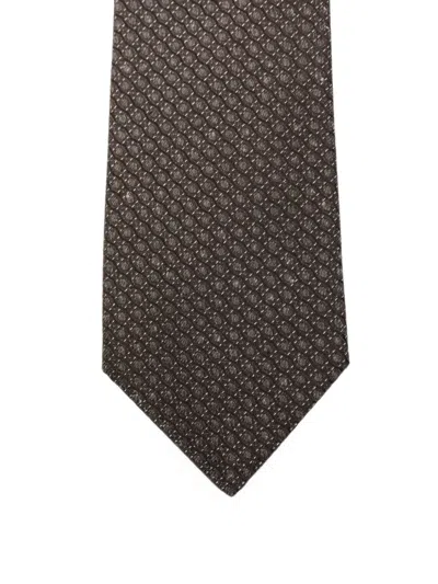 Canali Micro-pattern Silk Tie In Multi