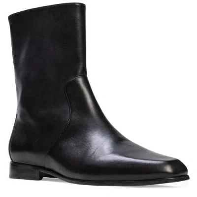 Black Suede Studio Aries Boot In Black Leather