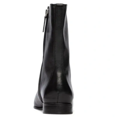 Black Suede Studio Aries Boot In Black Leather