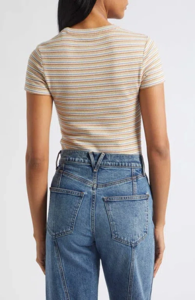 Veronica Beard Devin V-neck T-shirt In Rust Multi