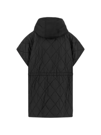 Weekend Max Mara Wkdorigano Quilted Hooded Gilet In Black