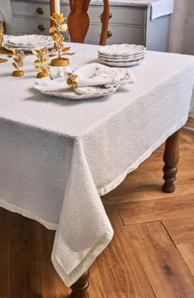 Juliska Beaded Silk Blend Tablecloth In White