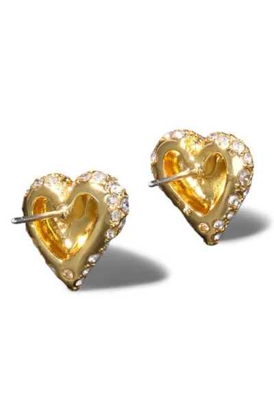 Alexis Bittar Solanles Pave Heart Stud Earrings In Crystals
