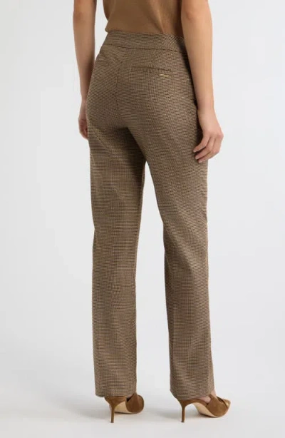 Anne Klein Mini Houndstooth Pants In Vicuna Multi