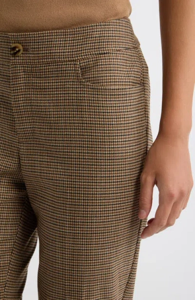 Anne Klein Mini Houndstooth Pants In Vicuna Multi