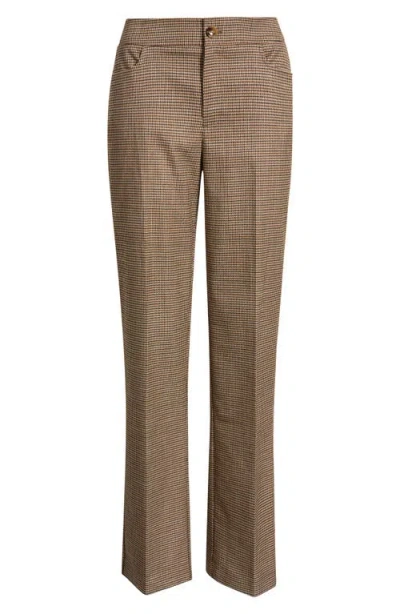 Anne Klein Mini Houndstooth Pants In Vicuna Multi
