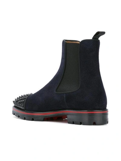 Christian Louboutin Melon Spikes Brown Suede Chelsea Boots –