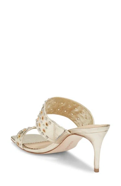 Cinq À Sept Sutton Mixed Hardware Leather Sandal In Light Gold