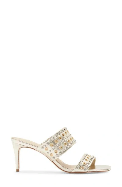 Cinq À Sept Sutton Mixed Hardware Leather Sandal In Light Gold