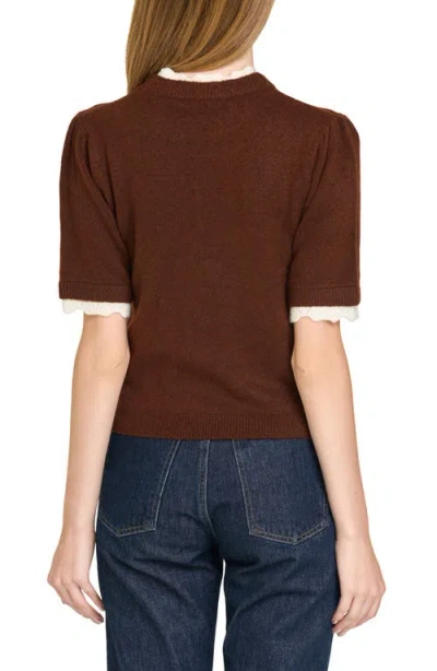 Wayf Everett Short Sleeve Sweater In Brown