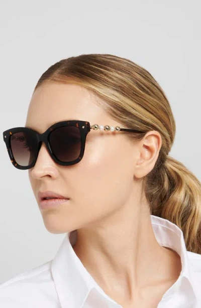 Carolina Herrera Her 0407/g/s 51mm Gradient Rectangular Sunglasses In Havana/brown Sf