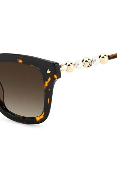 Carolina Herrera Her 0407/g/s 51mm Gradient Rectangular Sunglasses In Havana/brown Sf