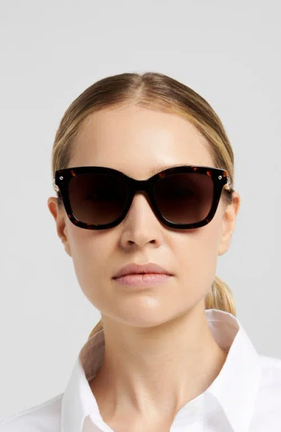 Carolina Herrera Her 0407/g/s 51mm Gradient Rectangular Sunglasses In Havana/brown Sf