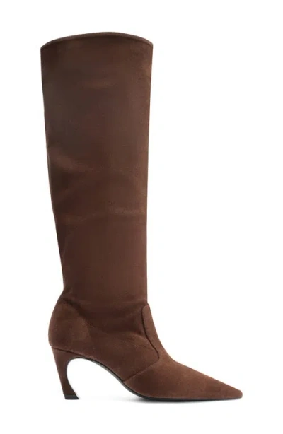 Schutz Lexi Slouch Leather Boot In Brown