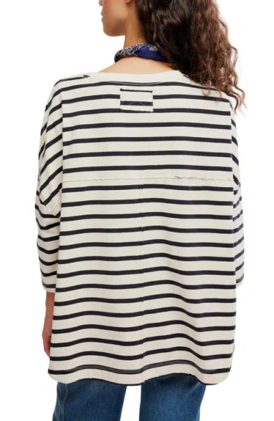 Free People Second Sense Striped T-shirt In White