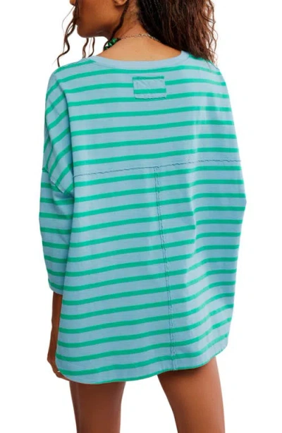 Free People Second Sense Striped T-shirt In Blue