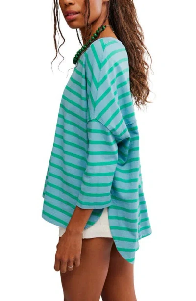 Free People Second Sense Striped T-shirt In Blue