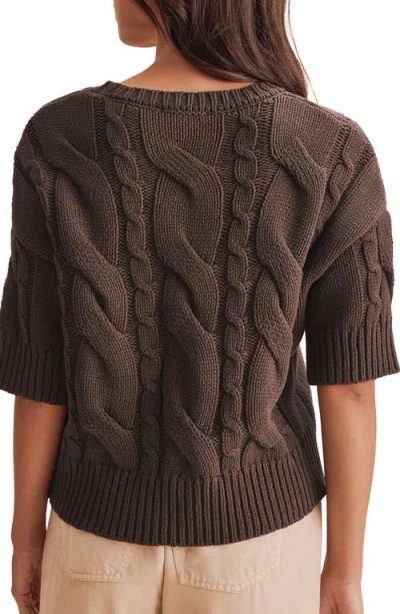 Splendid Rhiannon Cable Knit Sweater In Brown