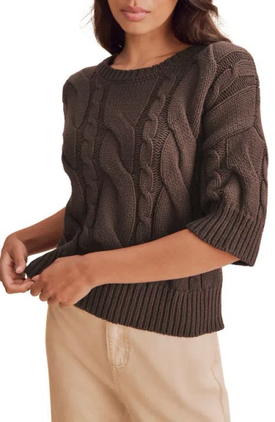 Splendid Rhiannon Cable Knit Sweater In Brown