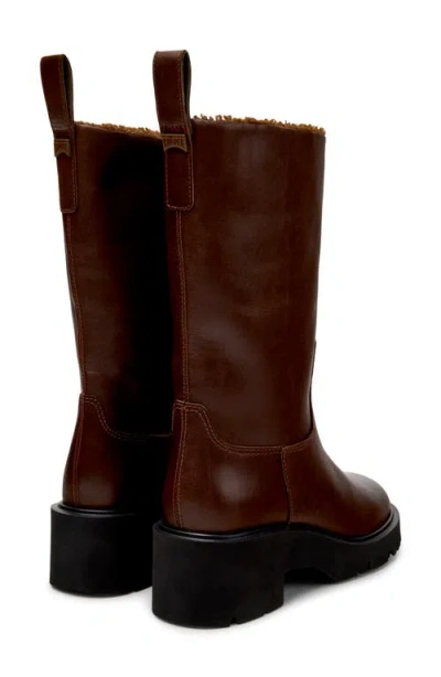 Camper Milah Leather Boot In Burgundy