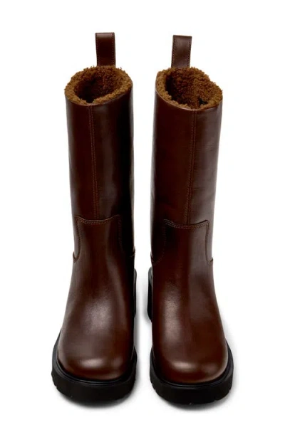 Camper Milah Leather Boot In Burgundy
