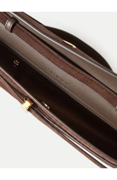 Veronica Beard Dash Suede Clutch In Espresso