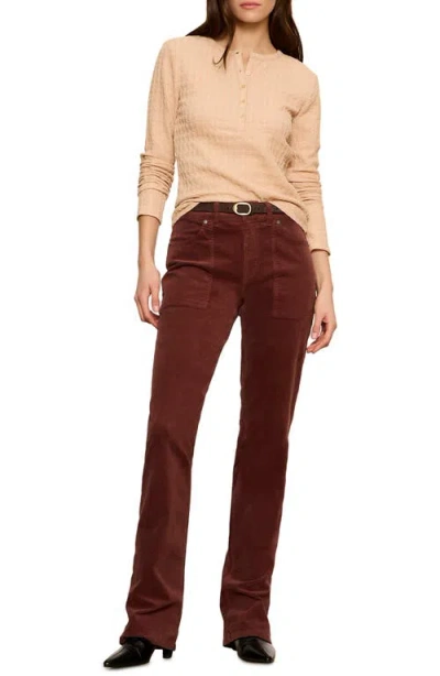 Sanctuary Not So Basic Texture Henley Top In Neutral