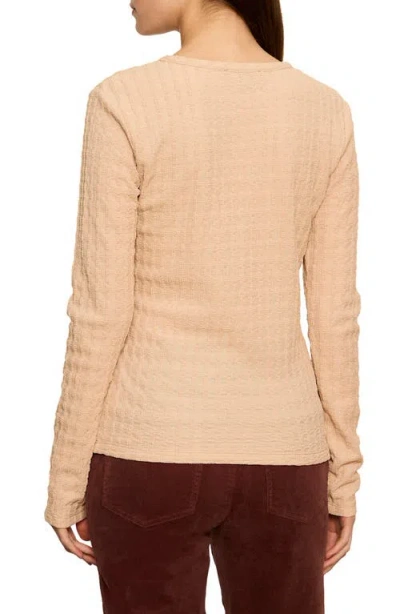 Sanctuary Not So Basic Texture Henley Top In Neutral