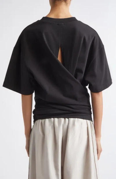 St Agni St. Agni Split Back Cotton Jersey T-shirt In Black