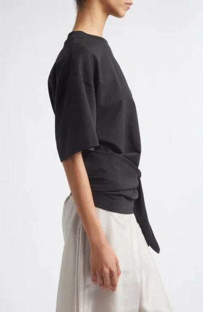 St Agni St. Agni Split Back Cotton Jersey T-shirt In Black