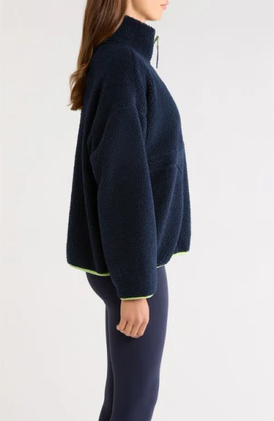 Splits59 Reese Sherpa Half Zip Pullover In Blue
