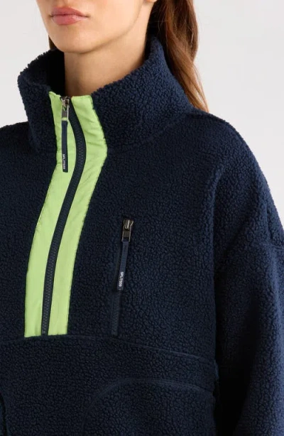 Splits59 Reese Sherpa Half Zip Pullover In Blue