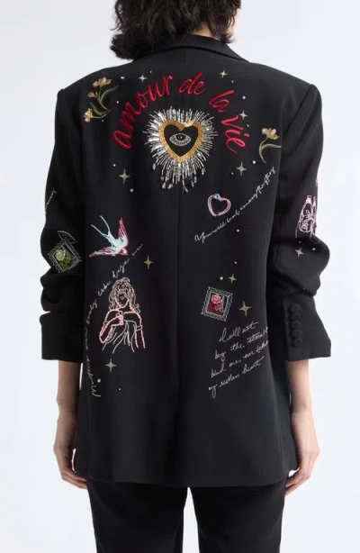 Cinq À Sept Cinq A Sept Starry Scribbles Kelsa Blazer In Black