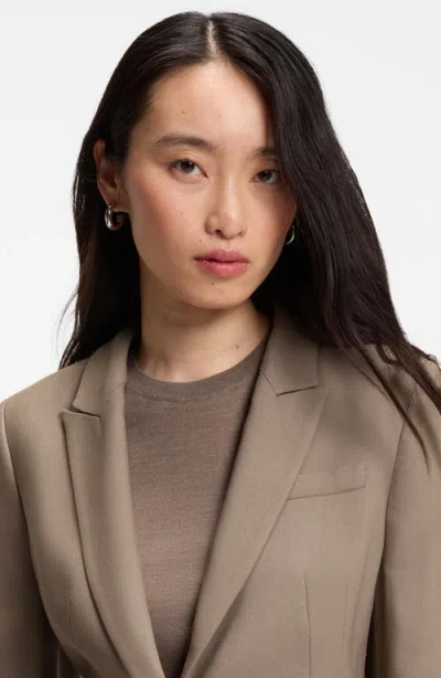 Hugo Boss Boss Jia Single Button Blazer In Walnut