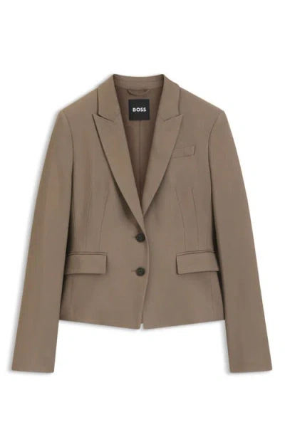 Hugo Boss Boss Jia Single Button Blazer In Walnut