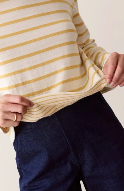 Marine Layer Juno Double Knit Long Sleeve Tee In Multi