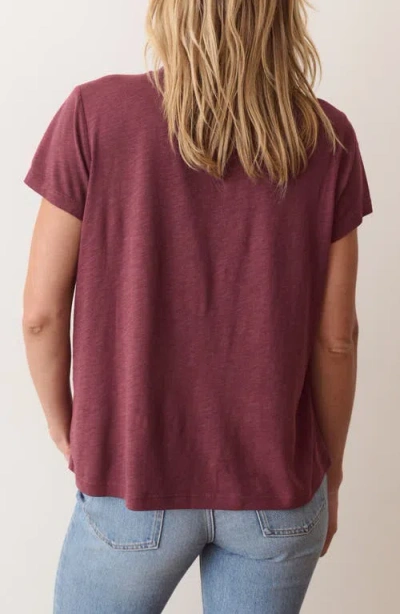 Marine Layer Swing Crewneck T-shirt In Cabernet