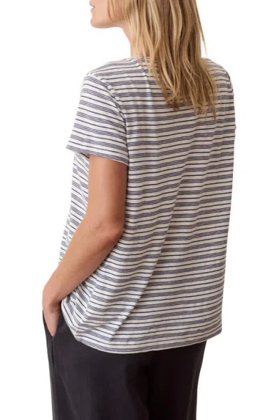 Marine Layer Swing Stripe Crewneck T-shirt In Navy Stripe