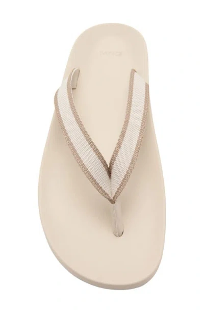 Mango Stripe Flip Flop In White