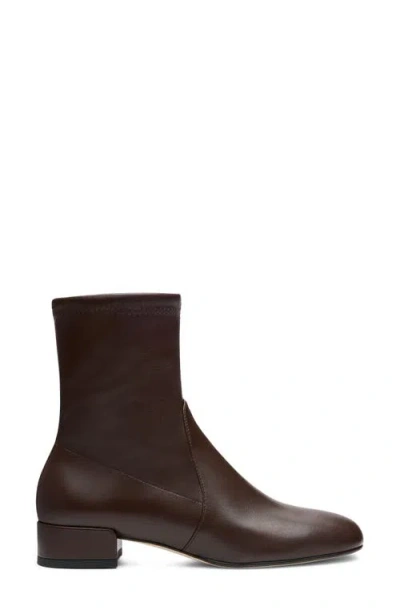 Stuart Weitzman Bacari Leather Bootie In Walnut