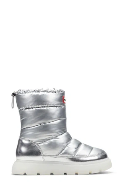 Hunter Maribel Snow Boot In Silver
